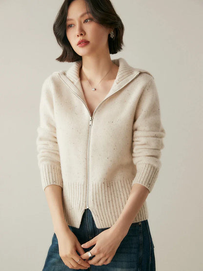 | Cashmere Zip Cardigan