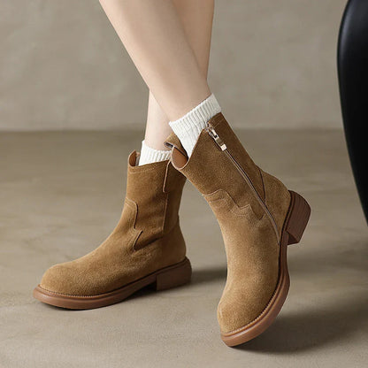 | Leather Zipper Boots