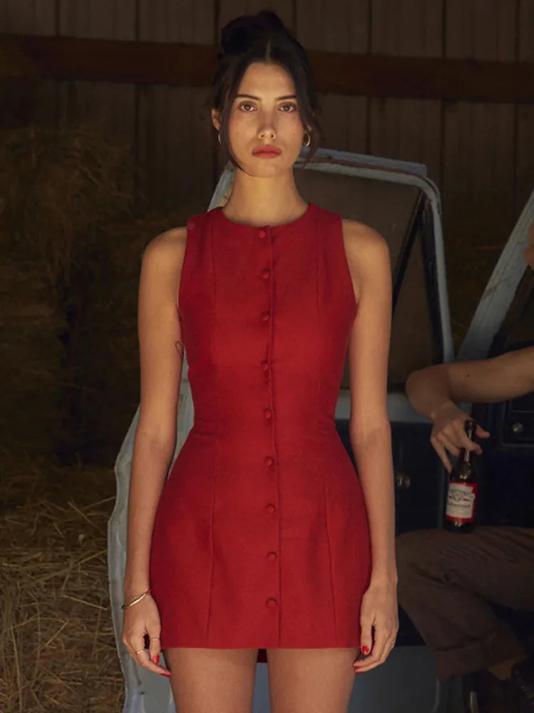Sleeveless O Neck Bodycon Mini Vacation Dress