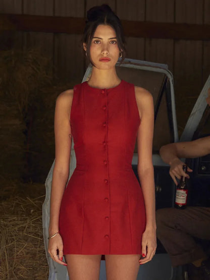 Sleeveless O Neck Bodycon Mini Vacation Dress