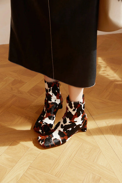 | Calf Hair Ankle Boots