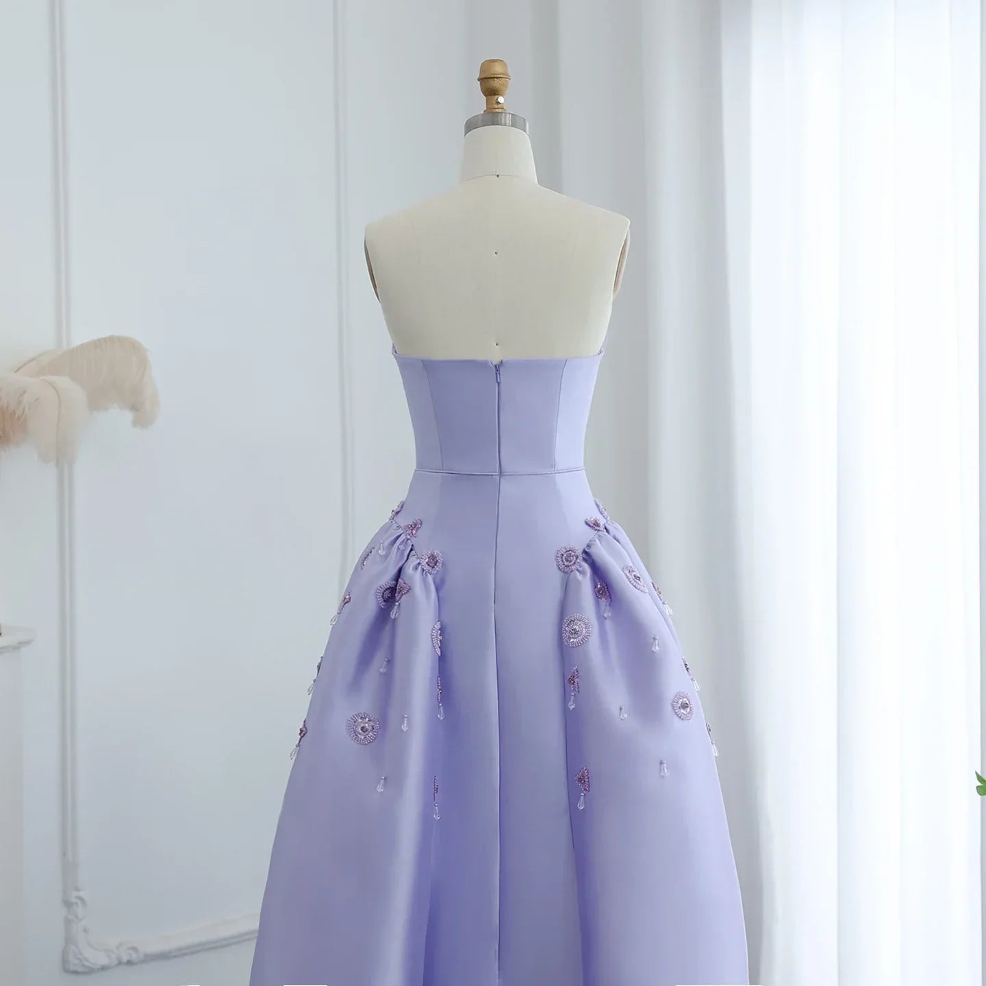 Lilac Pearl A-Line Evening Dress