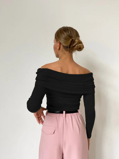 | Off-Shoulder Knit Top