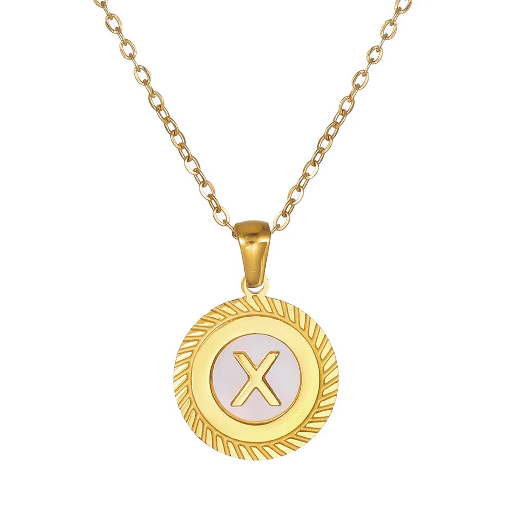 Round Mini Initial Necklace