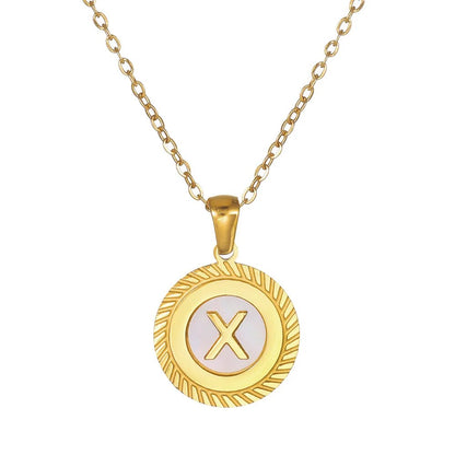 Round Mini Initial Necklace