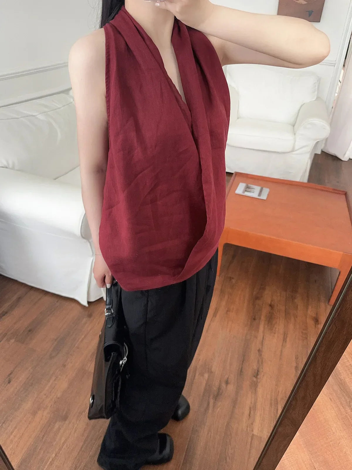| Drape Linen Vest