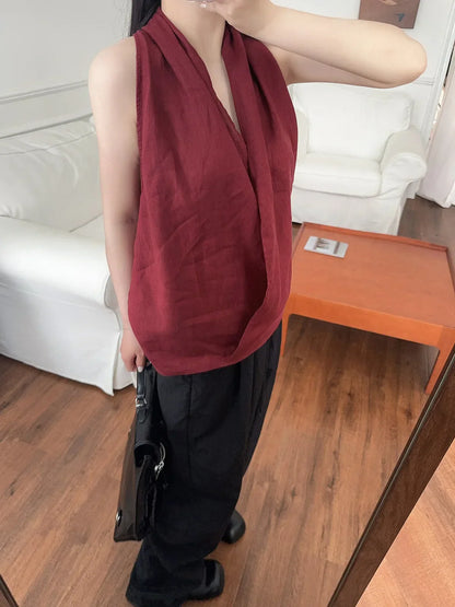 | Drape Linen Vest