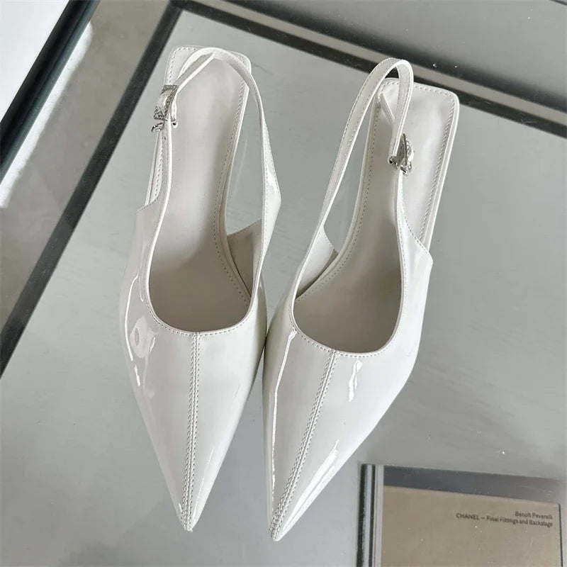 Spring Buckle Strap Women Pumps Pointed Toe Low Heels