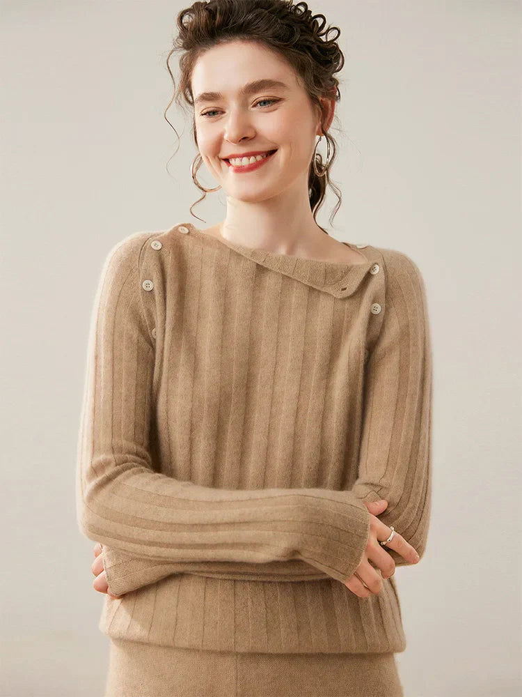 | Buttoned Cashmere Sweater