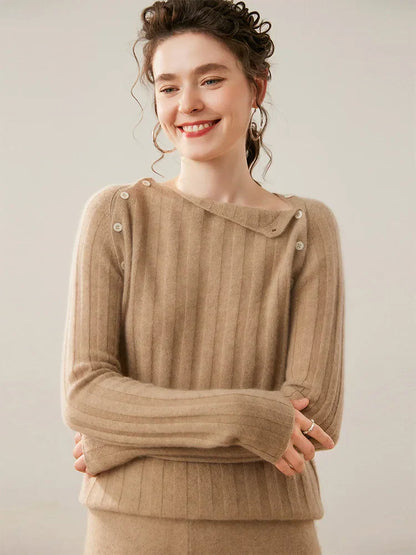 | Buttoned Cashmere Sweater
