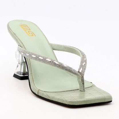Rhinestone Toe-Clip Stiletto High Heels for Women's Summer Wear