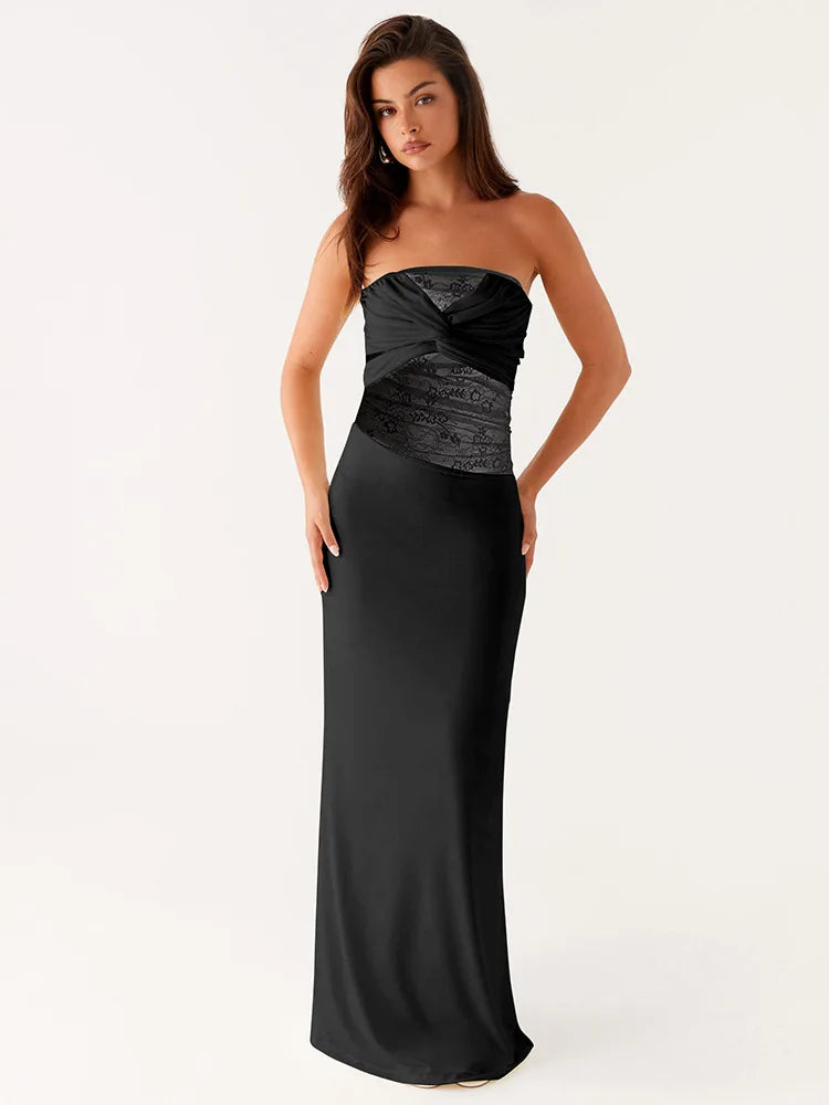 Off-shoulder Patchwork Lace Bodycon Dress