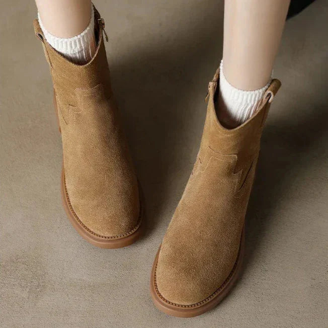| Leather Zipper Boots