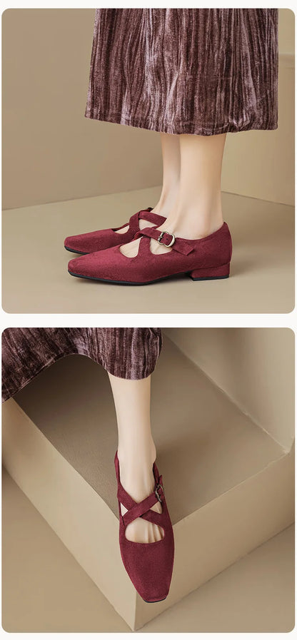 | Buckled Suede Mule