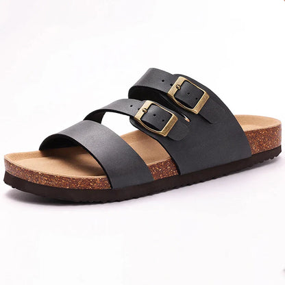 | Nappa Leather Orthopedic Double Buckle Slide