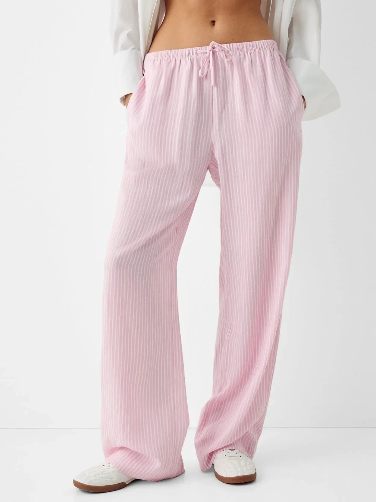 Striped Pink Blue Straight Pant