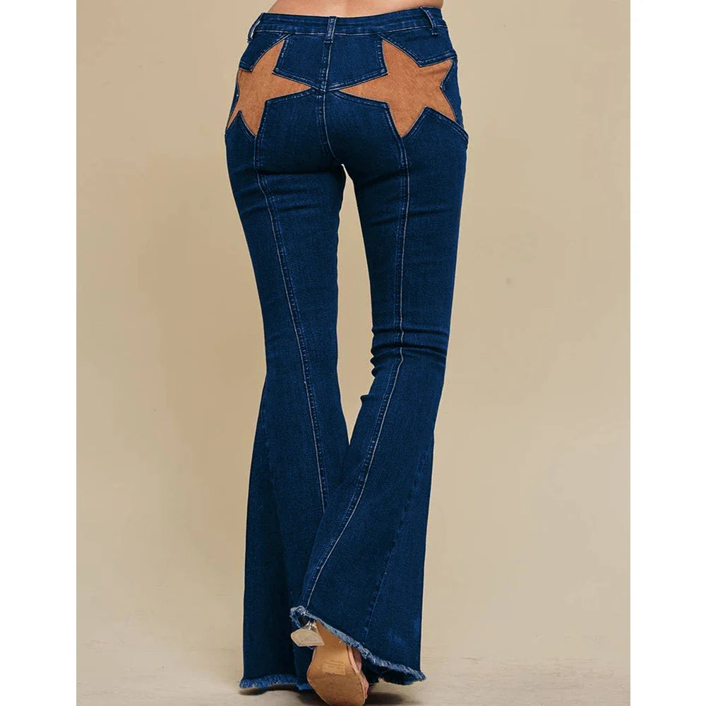 Star Print Bootcut Wide Leg Pant