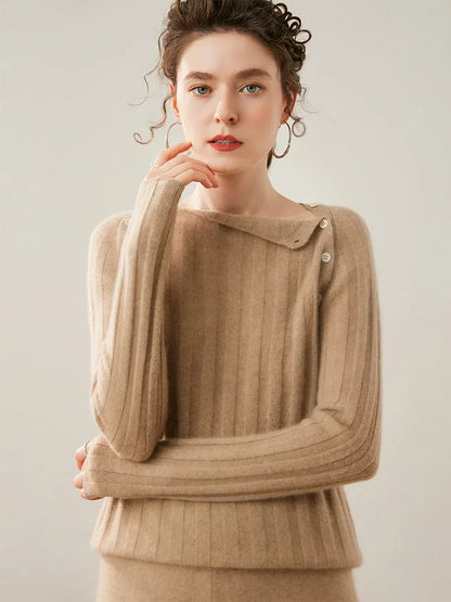 | Buttoned Cashmere Sweater