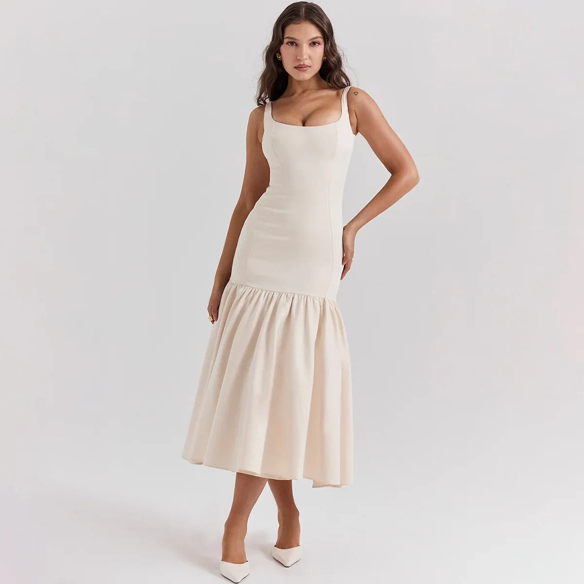 Plunge Splice Hip Wrap Maxi Dress