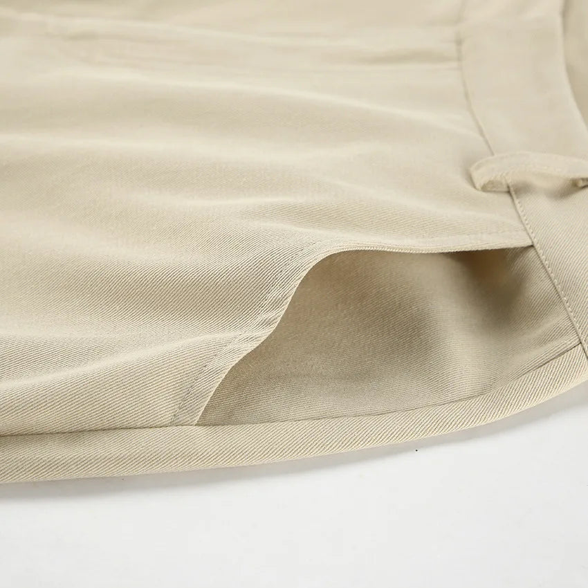 Khaki Classic Wide Leg Pant Women High Waist Pocket Loose Simple Trouser Autumn Winter Streetwear Fashion Casual Pants New