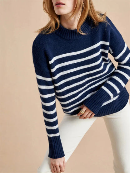 | Striped Cotton Pullover Sweater