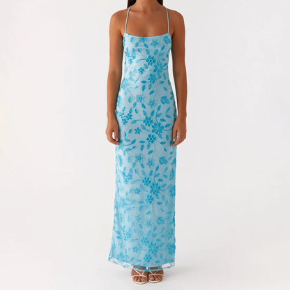 Beaded Sequin Cami Split Bodycon Dress