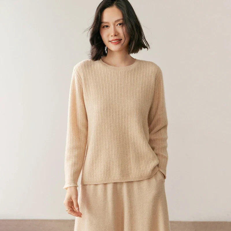 | Ribbed Cashmere Crewneck
