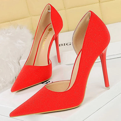 Sequin Cloth High Heel Stilettos for Retro Women Party