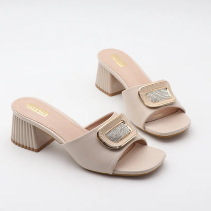 Metal Square Buckle Slippers for Plus Size Women, Perfect for Summer