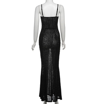 Panther Print Women Open Back Bodycon Dress