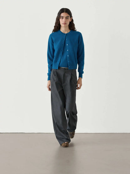 Minimalist Round Neck Knit Short Cardigan