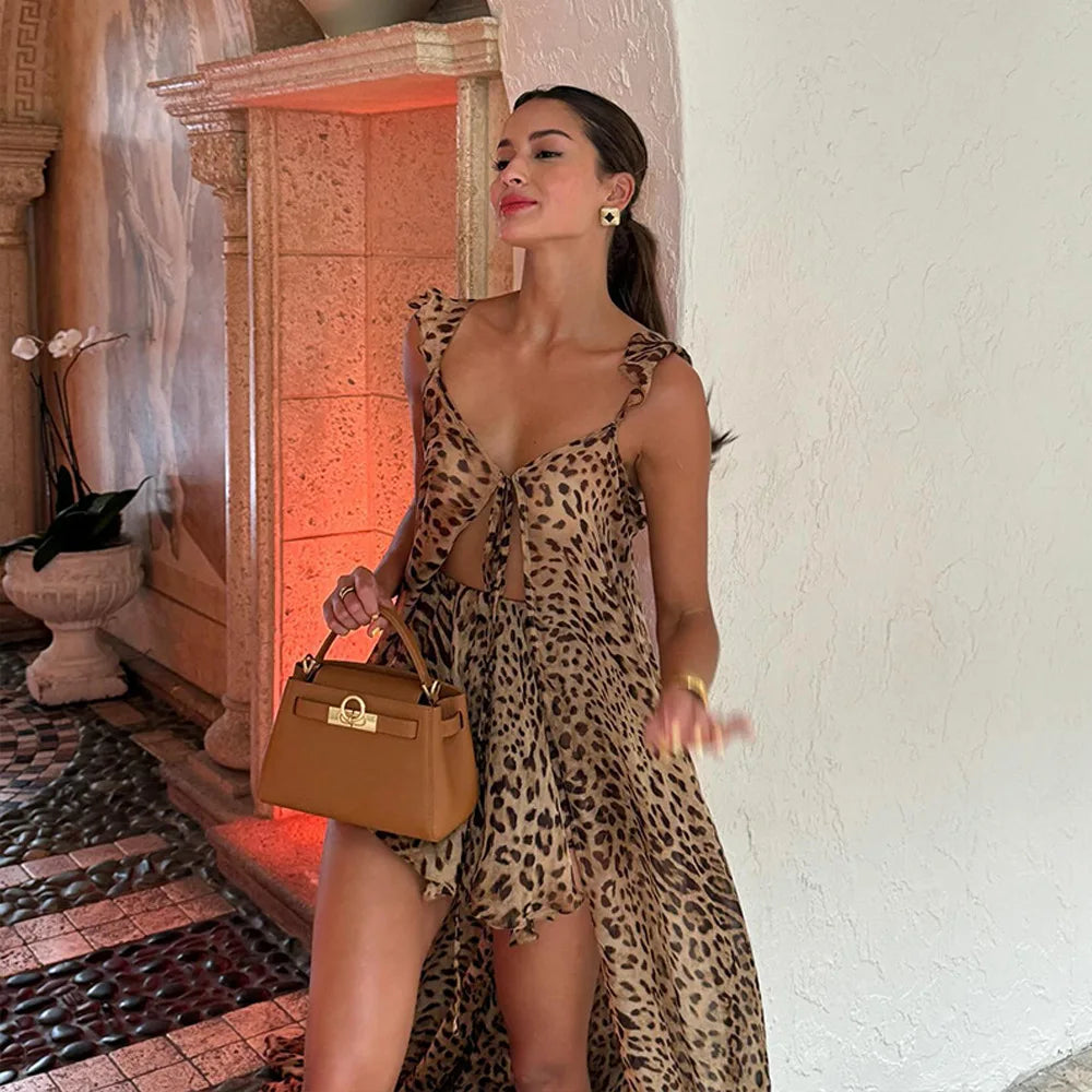 Chiffon Halter Dress Shorts Two Piece Set
