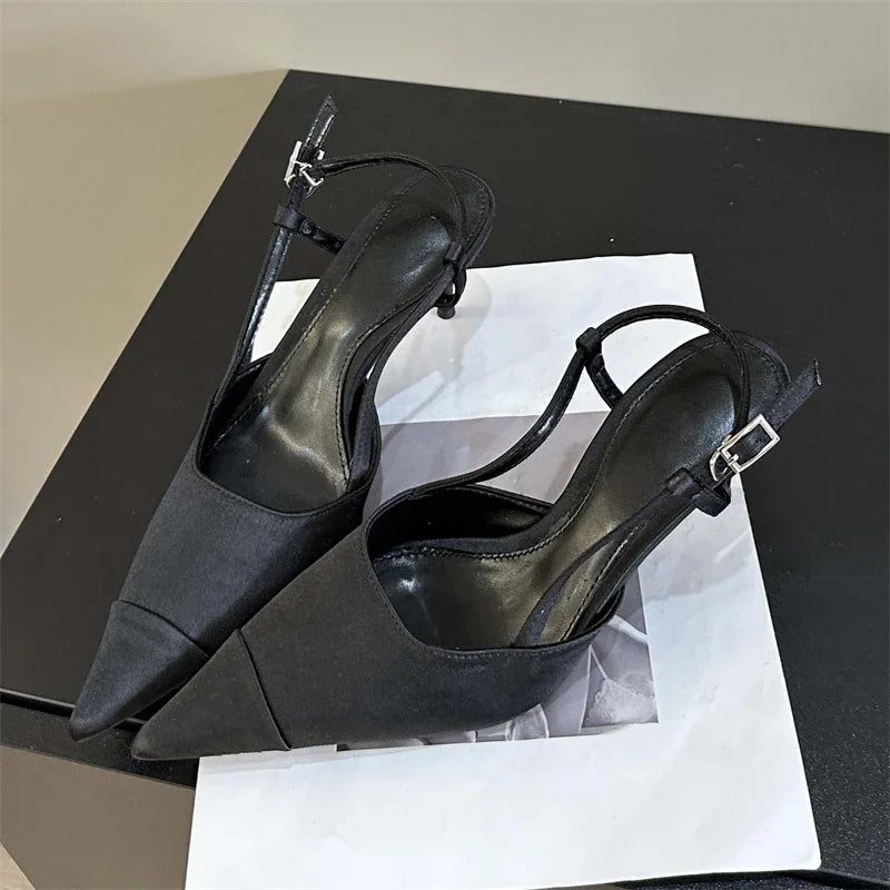 Spring Buckle Strap Women Pumps Sandals with Thin Heels