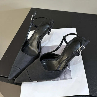 Spring Buckle Strap Women Pumps Sandals with Thin Heels