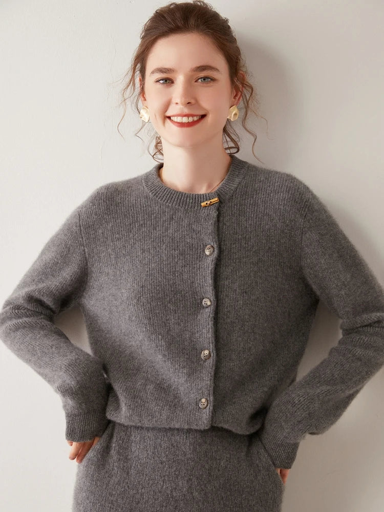 | Cashmere Button Cardigan