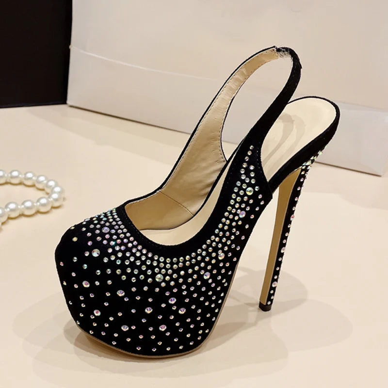 Rhinestone Platform Pumps for Women on the Runway