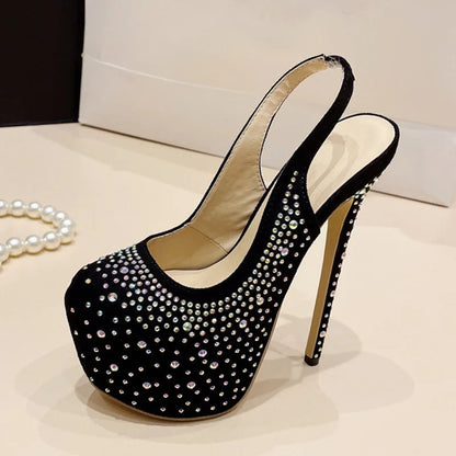Rhinestone Platform Pumps for Women on the Runway
