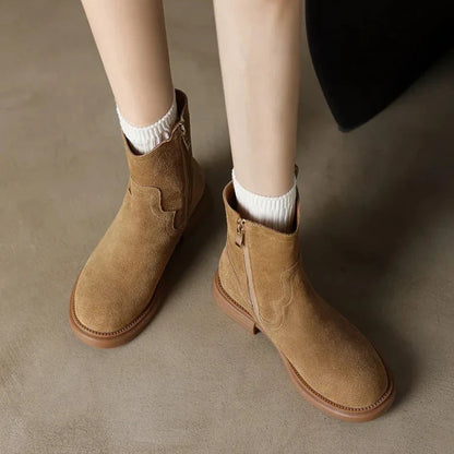 | Leather Zipper Boots