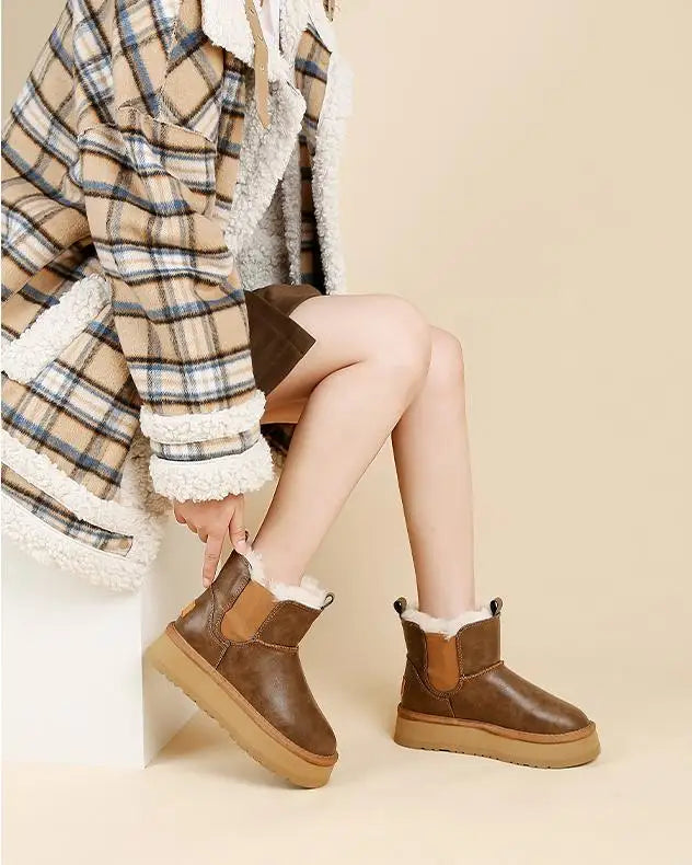 | Leather Fur Boots