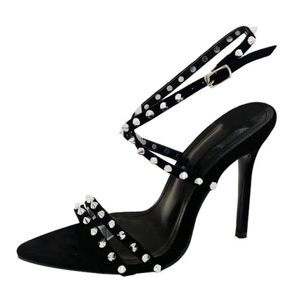 Metal Rivet Ankle Strap Sandals for Women