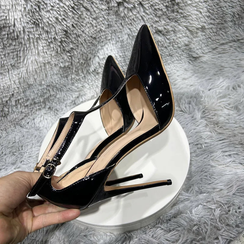 Summer Women T-Strap Pointy Toe High Heel Shoes - T-Strap Pointy Toe High Heel Shoes for Women