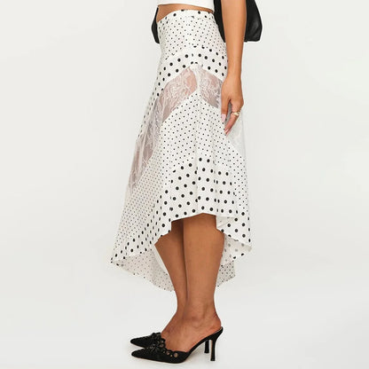 Zip Low Waist Floral Lace Skirt