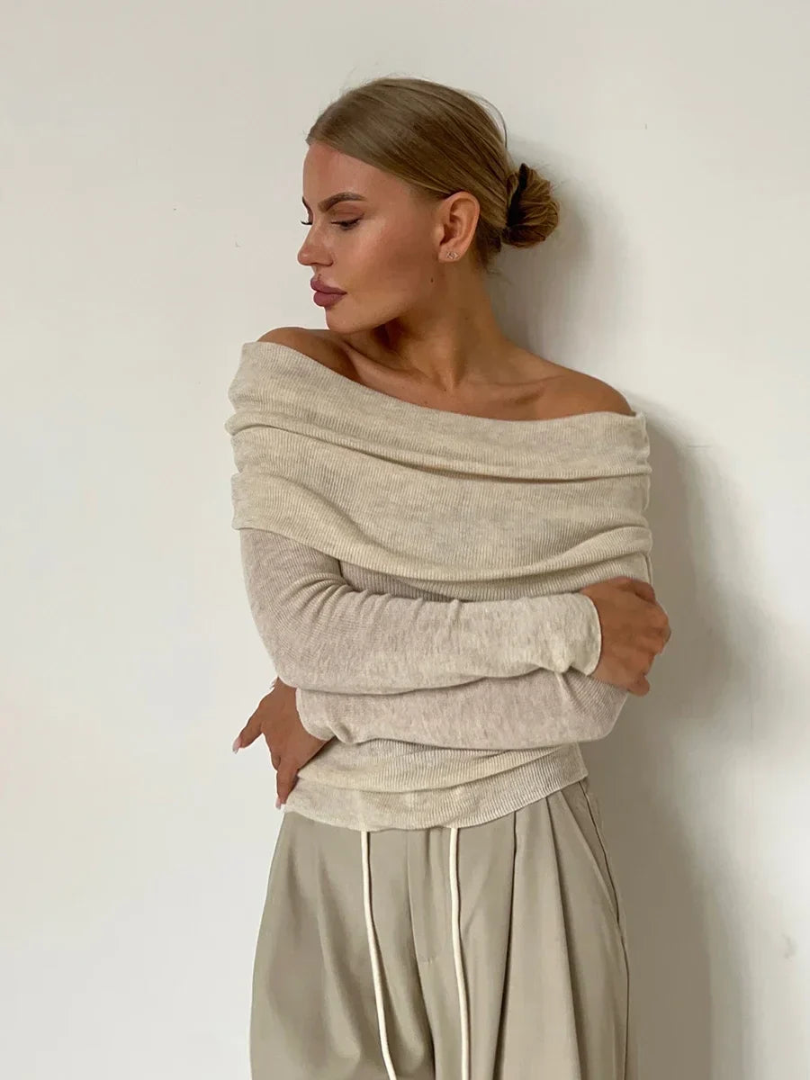 | Off-Shoulder Knit Top