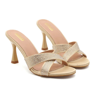 Luxury silk sandals for women with 8.5CM heels