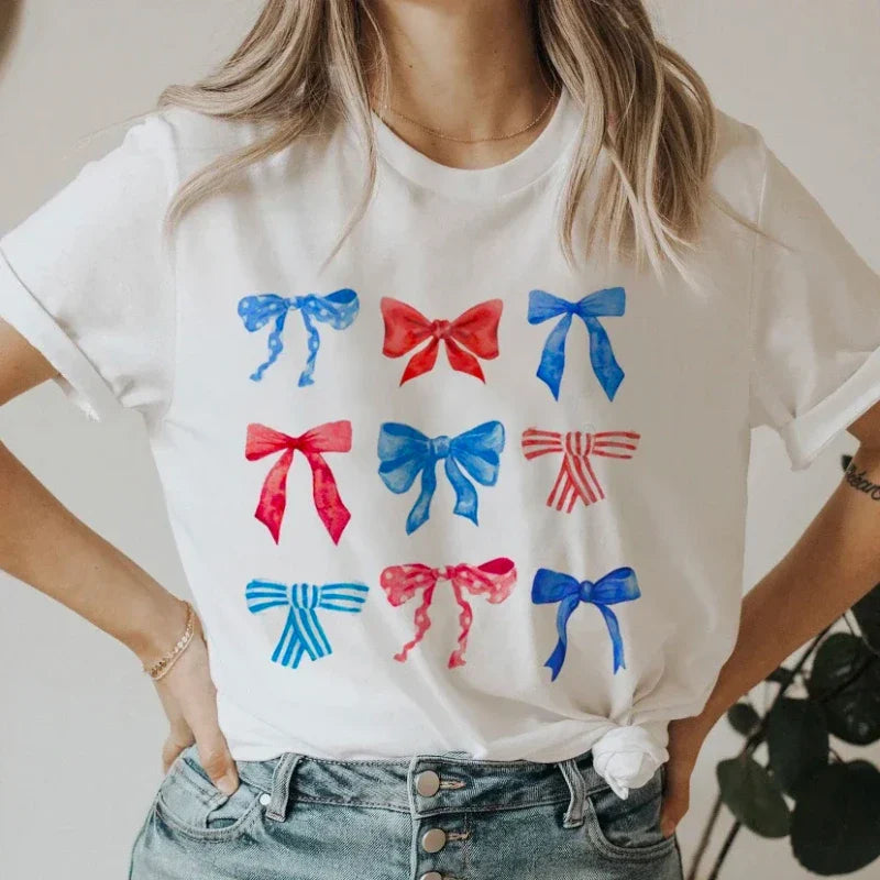Bow Print Coquette Style T-shirt