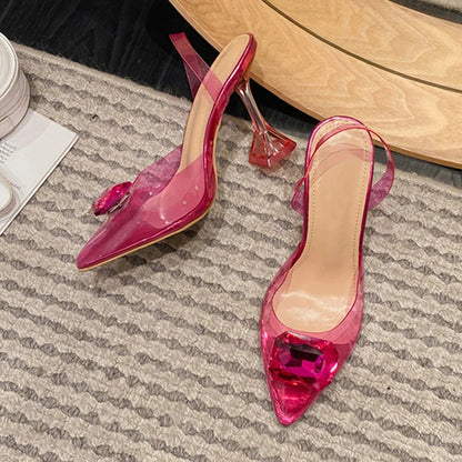 PVC Transparent Slingback Sandal in Candy Colors for Women