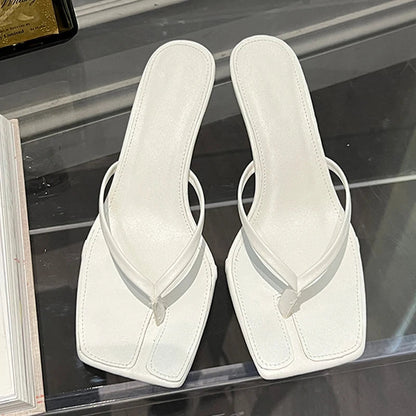 Summer Thin Heels Flip Flops Women Slipper