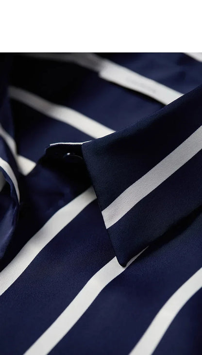| Stripe Satin Blouse