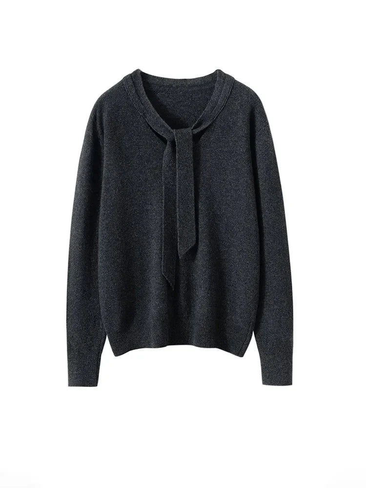 | Cashmere Pullover with Scarf Collar