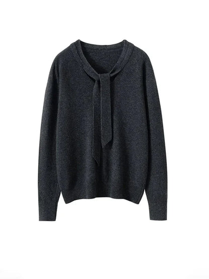 | Cashmere Pullover with Scarf Collar